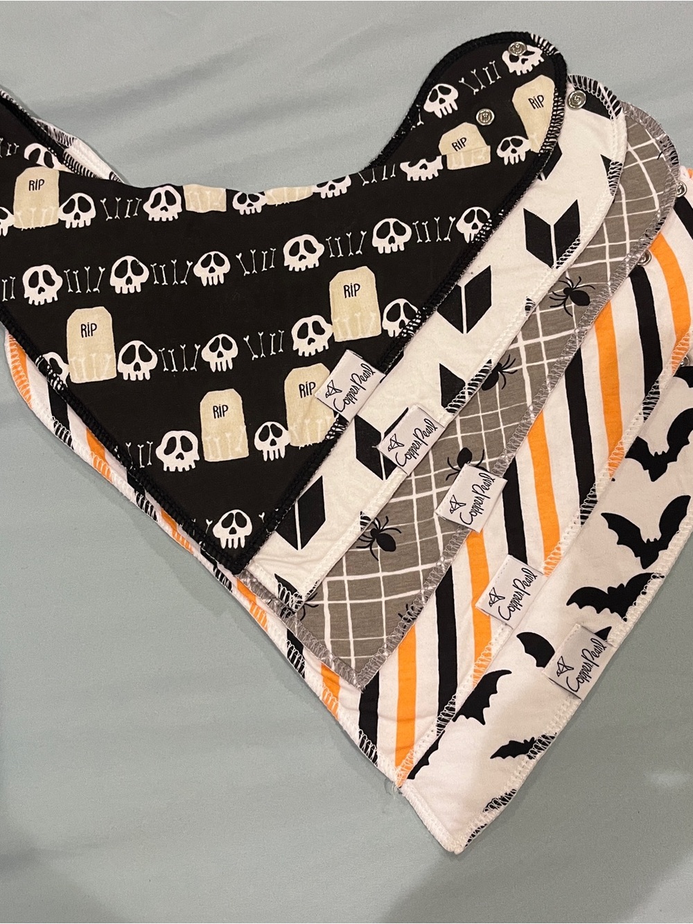 Copper Pearl Halloween Bandana Bib Set
